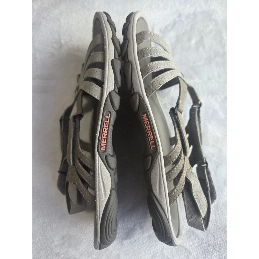 Merrell Air Cushion Comfort Sandals Gray Adjustable Strappy Womens Size 6